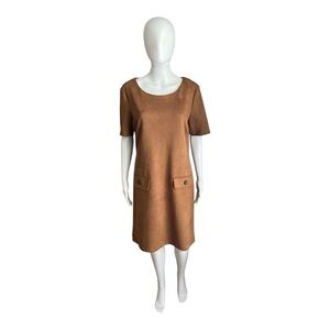 Connected Apparel Cognac Short Sleeve Dress Size 8